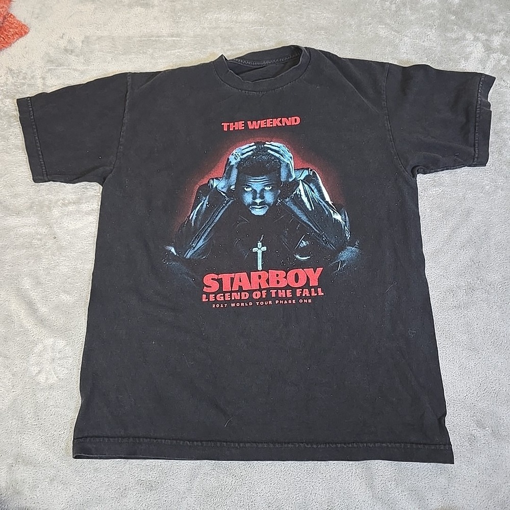 The‎ Weeknd Starboy 2017 Tour Shirt Mens Medium Slim Fit Black Fan Tee Casual